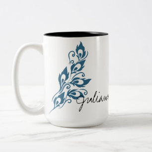 Peacock Feathers Two-Tone Coffee Mug