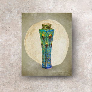 Peacock Feathers Vase Masterpiece From 1900 Faux Canvas Print