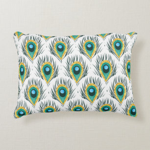 Peacock feathers: vintage seamless background. accent pillow