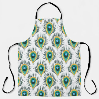 Peacock feathers: vintage seamless background. apron