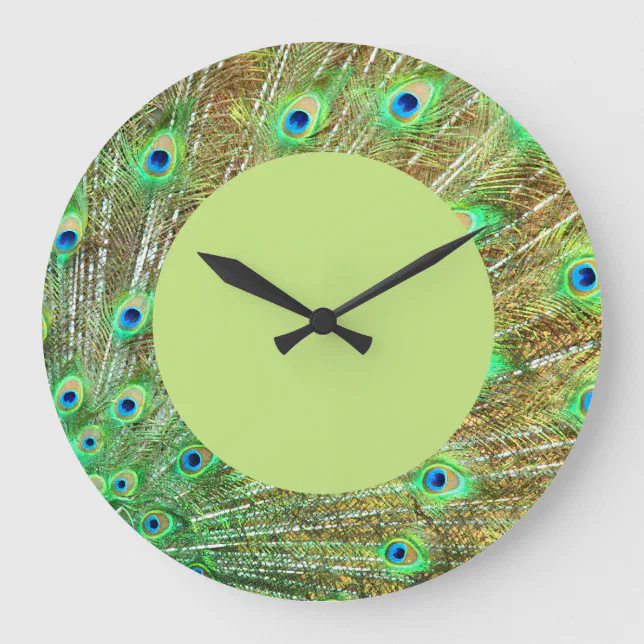 Peacock Feathers Wall Clock Zazzle
