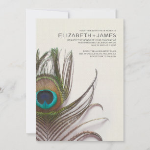 Peacock Feathers Wedding Invitations