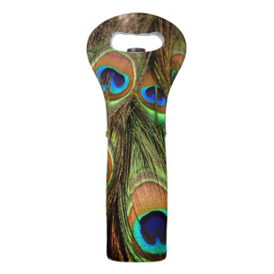 Peacock Feathers Wine Tote