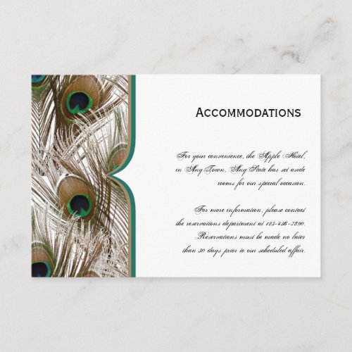 Peacock Feathers with a Double Frame Personalized Invitations