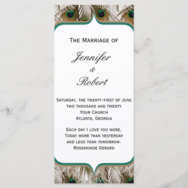 Peacock Feathers with a Double Frame Program (Front)