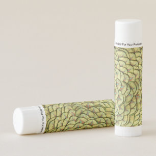 Peacock Feathers Yellow Pattern Lip Balm