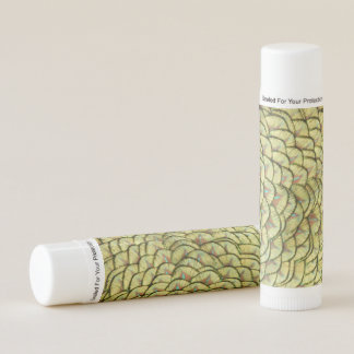 Peacock Feathers Yellow Pattern Lip Balm