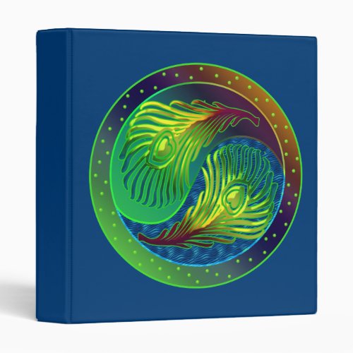 Peacock Feathers Yin Yang 4 Binder