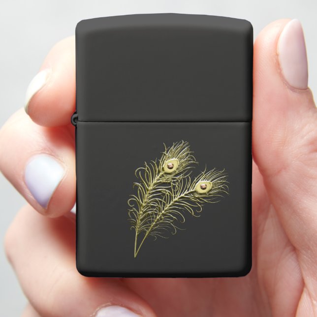 Peacock Feathers Zippo Lighter (In Hand)