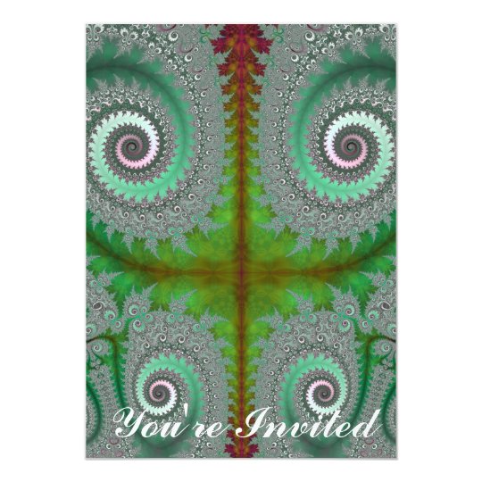 Peacock Fern Unfurling Fractal Card
