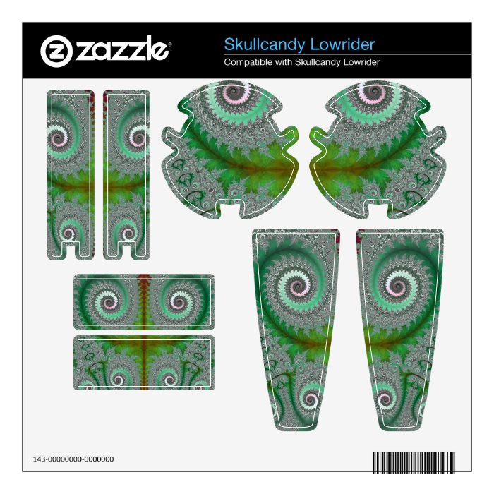 Peacock Fern Unfurling Fractal Skullcandy Decals