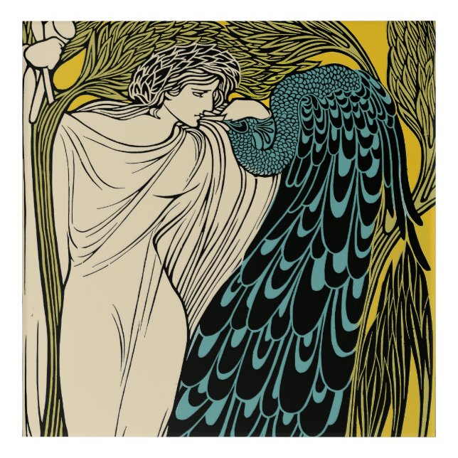 Peacock Fine Art Bird Nouveau (Front)