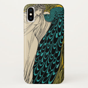 Peacock Fine Art Bird Nouveau iPhone X Case