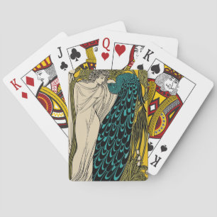 Peacock Fine Art Bird Nouveau Poker Cards