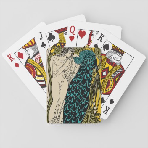 Peacock Fine Art Bird Nouveau Poker Cards