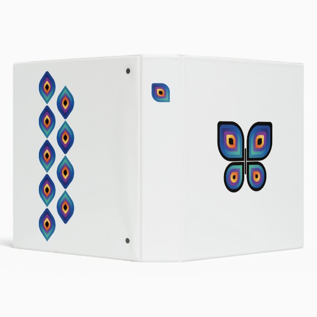Peacock Flame Butterfly 3 Ring Binder (Background)