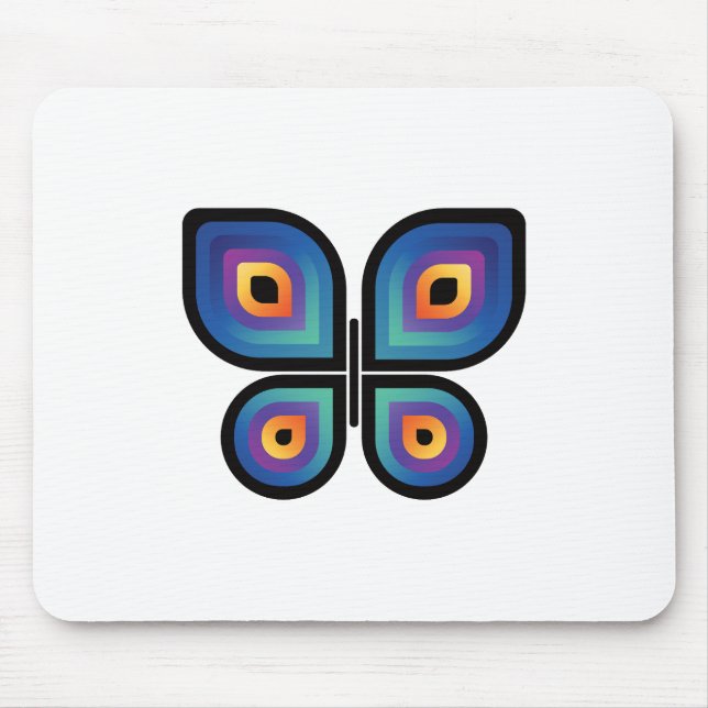 Peacock Flame Butterfly Mouse Pad (Front)