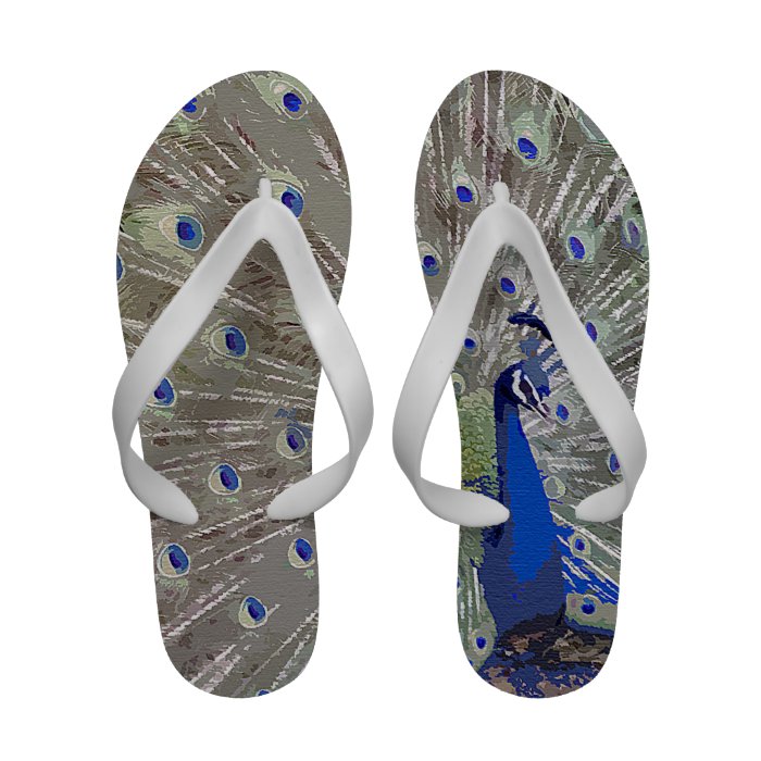 Peacock Flip Flops