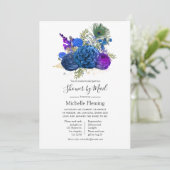 Peacock Floral Baby or Bridal Shower by Mail Invitation (Standing Front)