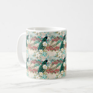 Peacock Floral Coffee Mug