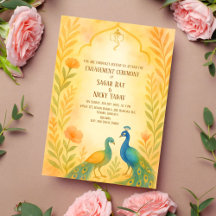 Peacock Floral Indian Hindu Engagement Ceremony