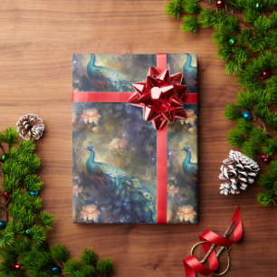Peacock Floral Wrapping Paper