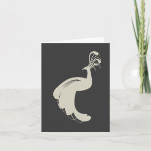 PEACOCK FLOURISH in TAN Notecard