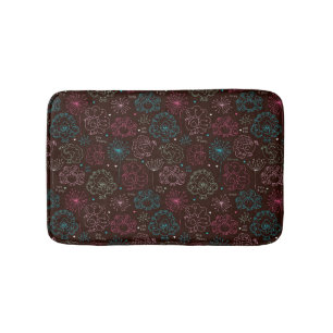 peacock flower india wallpaper vintage bath mat