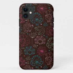 peacock flower india wallpaper vintage iPhone 11 case
