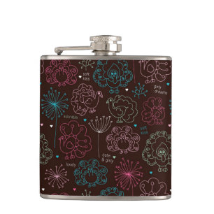 peacock flower india wallpaper vintage flask