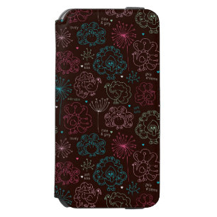 peacock flower india wallpaper vintage iPhone 6/6s wallet case