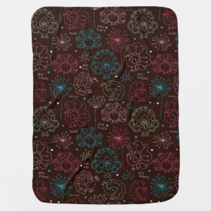peacock flower india wallpaper vintage swaddle blanket