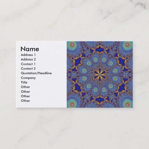 Customizable Peacock Fractal Profile Card Business Card Template