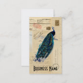 Peacock French Postcards Business Card (Front/Back)