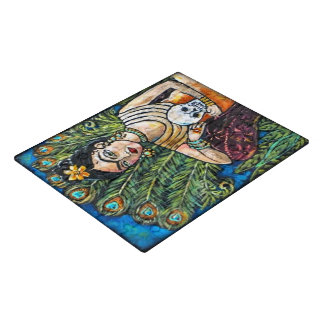 Peacock Frida Kahlo and Skull Poster Jigsaw Puzzle