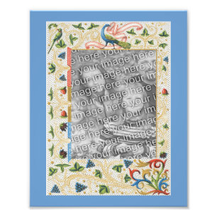 Peacock Fruit Art Template Frame Your Photo  Print