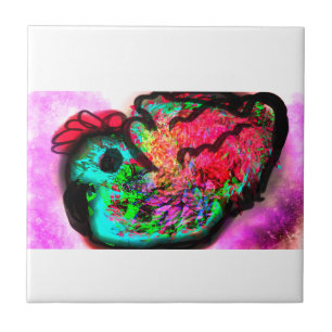 Peacock fun ceramic tile