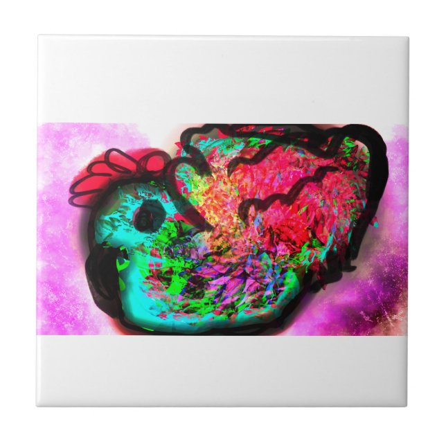 Peacock fun ceramic tile (Front)