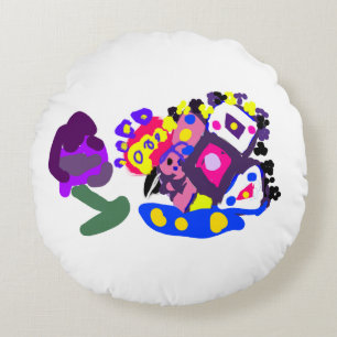 Peacock fun cool round pillow