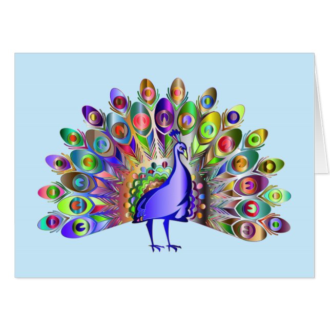PEACOCK FUNNY BIRTHDAY BIGGEST BIG CARDS CARD (Front Horizontal)