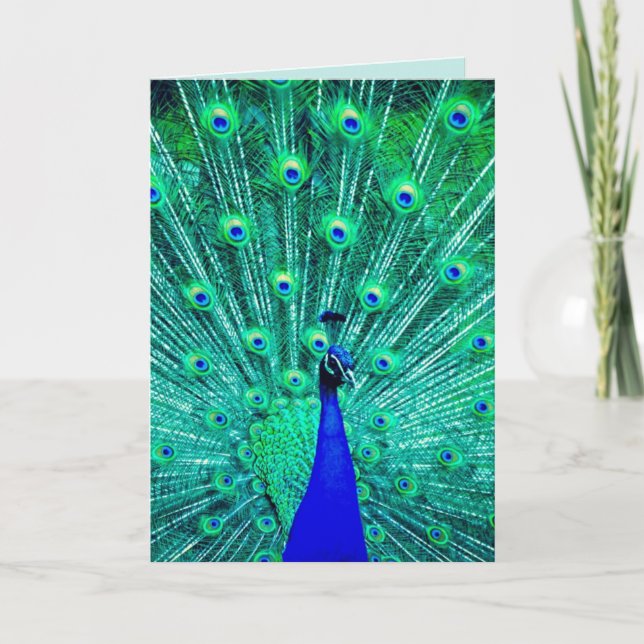 PEACOCK FUNNY BIRTHDAY GREETING CARD (Front)