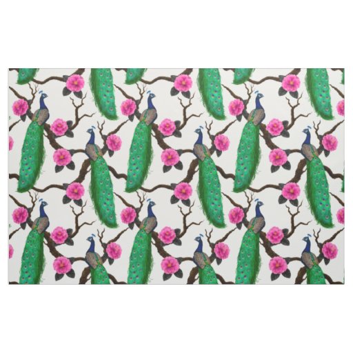 Peacock garden fabric