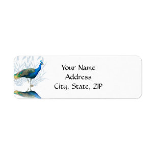 Peacock Garden in Blue and White Label