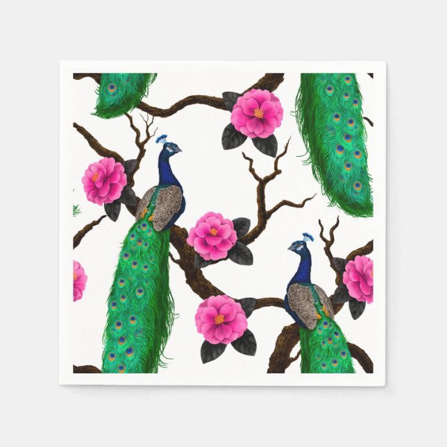 Peacock garden napkins (Front)