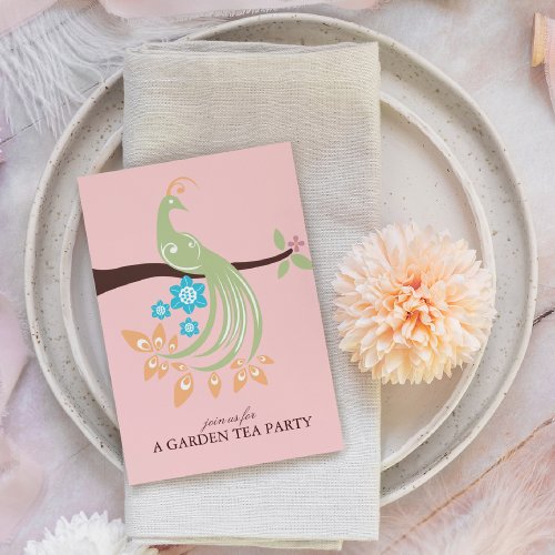 Peacock Garden Party Invitations