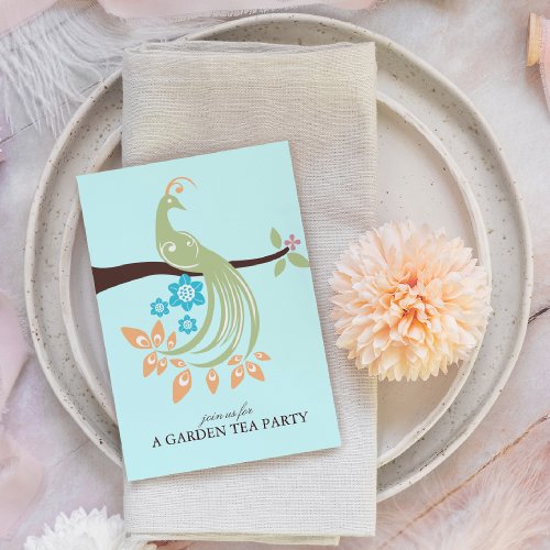 Peacock Garden Party Invitations