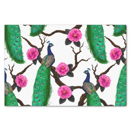 Peacock garden tissue paper