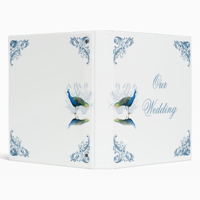 Peacock Garden Wedding Album Binder (Background)