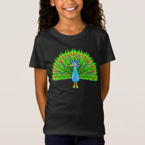 Peacock Girls Fine Jersey Black T_Shirt