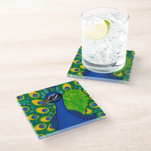 Peacock Glass Coaster